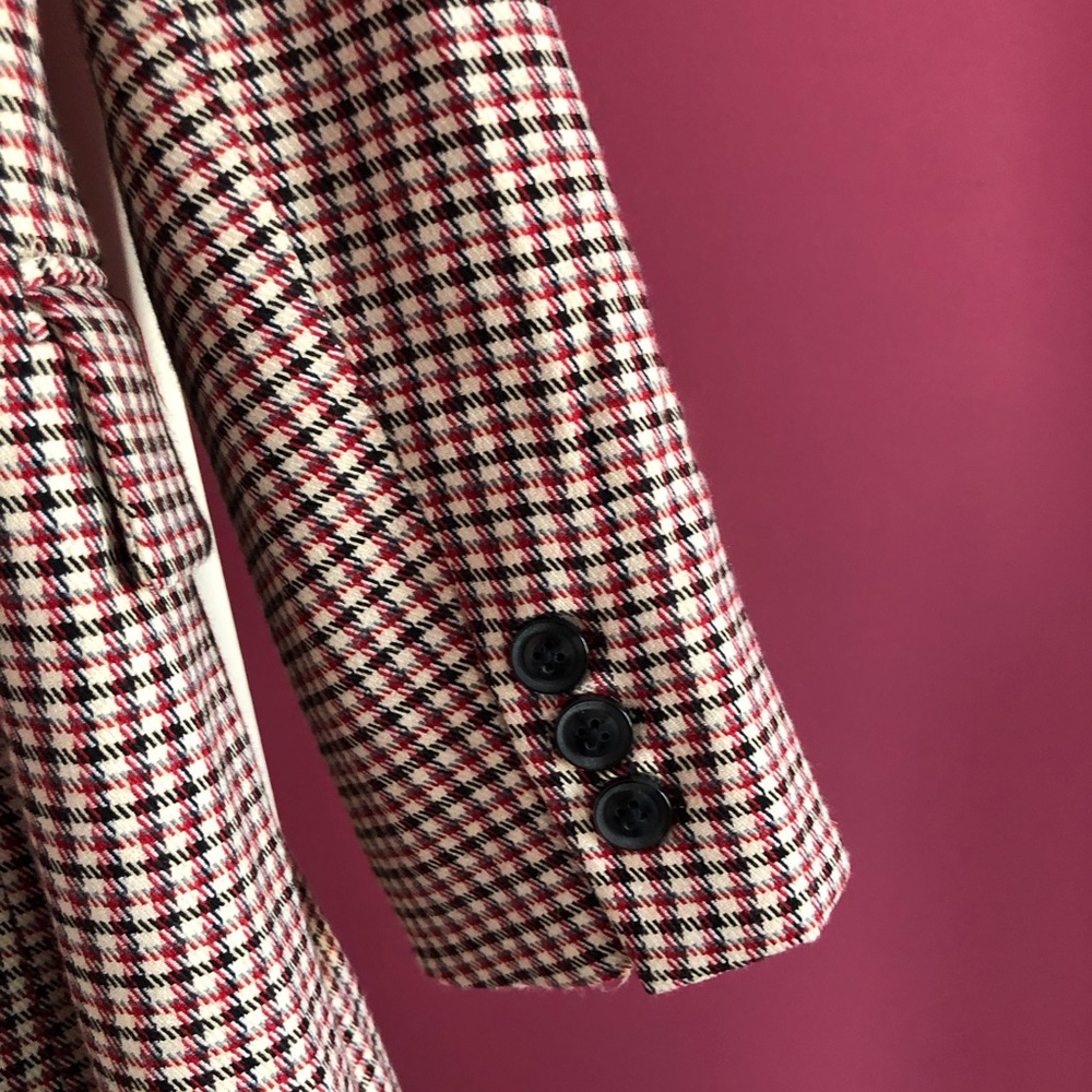 Black, burgundy and cream small check blazer. Worn once. A bit to large for me - Picture 3 of 3